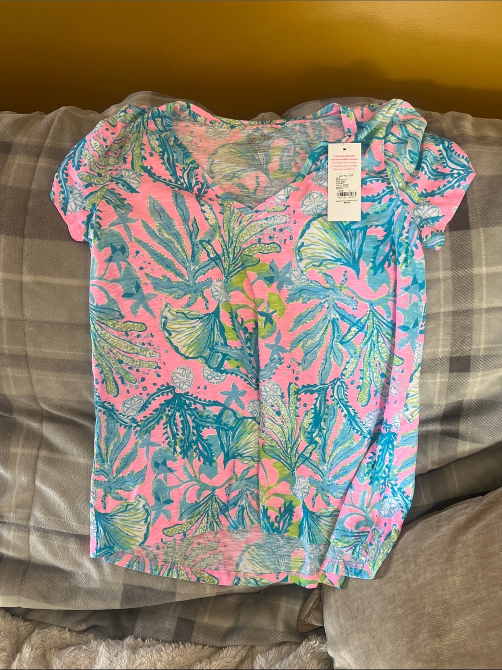 Lilly Pulitzer Mandevilla Baby Print Women's Tee in Pink & Teal